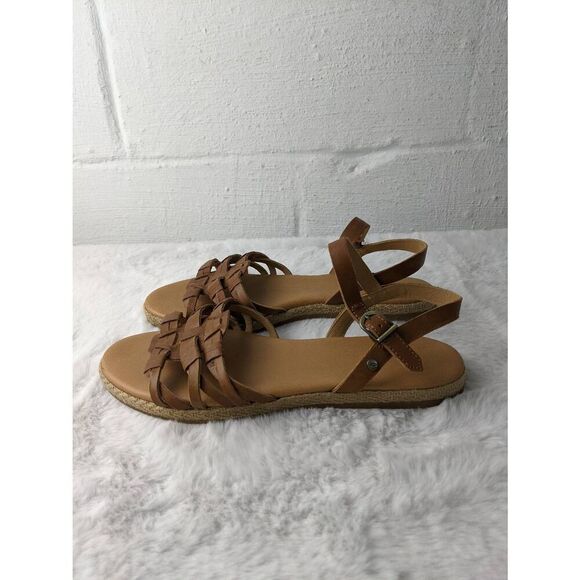 UGG Women’s Larisa Brown Leather Strappy Sandal Size US 7 US - Picture 1 of 7